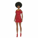 Mattel Barbie Fashionistas-Puppe - must Barbie mit rotem Strickkleid