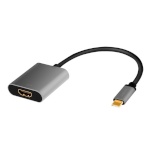 LogiLink videokaabel USB-C to HDMI/F adapter 4K/60Hz alu 0.15m