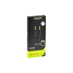 Fonex tekstiilist AUX kaabel 3,5mm; 1,2m, must