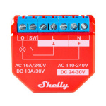 Shelly kontroller Plus 1PM Wi-Fi Smart Relay, 1 Channel 16A with Power Metering, punane