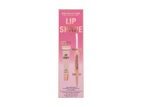 Makeup Revolution London huuleläige Lip Shape Lip Gloss 9ml + 2 Iin 1 Lip Liner & Colour Setter 1,7ml, Pink Nude, naistele