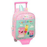 Peppa Pig ratastega koolikott Ice cream roheline roosa 22x27x10cm