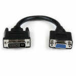 Startech DVI-I -VGA Kaabel DVIVGAMF8IN must 0,2 m