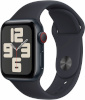 Apple Watch SE (2024) 40mm GPS + Cellular 3.Gen Midnight Aluminum Case and Midnight Sport Band, M/L, alumiinium/must