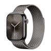 Apple Watch Series 10 42mm GPS + Cellular Slate Titanium Case and Milanese Band, titaan/must