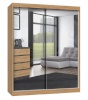 Top E Shop riidekapp IGA 160 ART A KPL bedroom wardrobe/closet 7 shelves 2 doors Oak