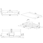 SMEG õhupuhastaja KLT9L4WH 90cm, 610 m3/h, 62dB, matt valge