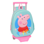 Peppa Pig ratastega koolikott türkiissinine 27x32x10cm