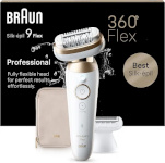 Braun epilaator Silk Epil 9 Flex 3D 9-041 Epilator, valge/kuldne