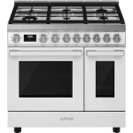 Smeg gaasipliit CPF92GMWH , Portofino, 6 x gaas, 2 x elektriahi, 90 cm, aurupuhastus, valge