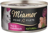 Miamor kassitoit Feine Filets Naturell Tuna with Crab, 80g