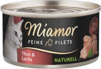 Miamor kassitoit Feine Filets Naturell Tuna with Salmon, 80g