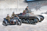 Academy liimitav mudel German Panzer I Ausf.B & Motorcycle 1/35