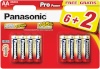 Panasonic patarei LR6PPG/8BW (6+2)