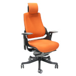 Töötool WAU peatoega 65x49xH112-129cm, iste: kangas, värvus: oranž, korpus: must