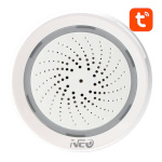 Neo turvasireen Smart Alarm Siren WiFi NAS-AB02WT with Humidity Temperatuuri Sensor TUYA, valge