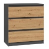 Top E Shop kummut M3 ANTRACYT/ARTISAN chest of drawers