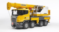 Bruder mänguauto Scania R series Liebherr Crane Truck with Light and Sound 03570