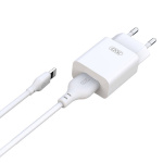 Xo seinalaadija Wall Charger USB with Lightning Cable L99+ NB103 2.4A, valge