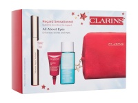 Clarins komplekt All About Eyes Mascara Supra Volume 8ml + Instant Eye Make-Up Remover 30ml + Total Eye Lift 3ml + Bag, 01 Intense Black, naistele