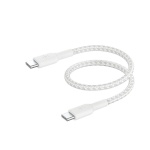 Belkin laadimiskaabel BOOST CHARGE braided Cab. USB-C/USB-C 15cm wh.CAB004BT0MWM