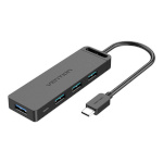 Vention USB jagaja USB-C 3.0 Hub to 4 Ports with Power Adapter Vention TGKBD 0.5m must ABS