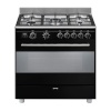 Smeg gaasipliit BG91N2 Concerto, 5 x gaas, elektriahi, aurupuhastus, 90 cm, must