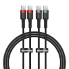 Baseus laadimiskaabel Cable Cafule USB-C to USB-C 100W,1m, 2psc (punane must, hall must)