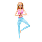 Mattel Barbie Made to Move mit pinken Sportoberteil und blauer Yogahose