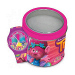 Cartoon laste kell TROLLS - TIN BOX (Ø 33mm)