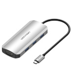 Vention dokkimisjaam USB-C Docking Station to HDMI, VGA, 3x USB 3.0, PD 0.15m Vention TOIHB (hall)