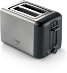 Bosch röster TAT3P420DE DesignLine Compact Toaster, roostevaba teras/must