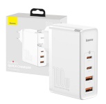 Baseus laadija GaN2 Pro Quick 2x USB + 2x USB-C, 100W, valge