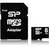 Silicon Power mälukaart microSDHC 8GB Class 10 + SD Adapter