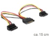 Delock kaabel Power SATA 15pin > 2x SATA HDD - angled