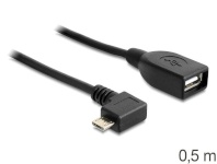 Delock kaabel USB micro-B male > USB 2.0-A female OTG, 50 cm, angled