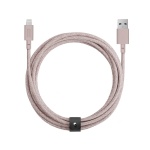 Native Union laadimiskaabel Belt cable USB-A to Lightning 3m roosa