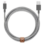 Native Union laadimiskaabel Belt cable USB-A to Lightning 3m Zebra