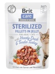 Brit kassitoit Care Sterilized Fillets in Jelly Duck and Turkey, 85g