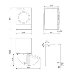 SMEG kuivati DNP83SLIN 8 kg, soojuspump, 63dB, valge