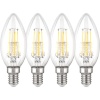 Philips LED pirn E14 Set of 4, 40W, 2700K Filament Candle Shape, soevalge