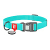 Waudog Luminous waterproof Dog collar with QR code size L turquoise