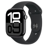 Apple Watch Series 10 GPS 46mm Jet Black Aluminium Case with Black Sport Band - M/L