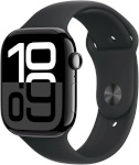 Apple Watch Series 10 46mm GPS + Cellular Mirror Black Aluminum Case and Black Sport Band, S/M, must