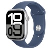 Apple Watch Series 10 GPS + Cellular 46mm hõbedane Aluminium Case with Denim Sport Band - M/L