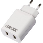 Grixx laadija Power Adapter 220V valge Dual USB A