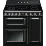 Smeg elektripliit TR93IBL2 Victoria, 5 x induktsioon, elektriahi, aurupuhastus, 90 cm, must