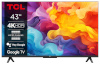 TCL televiisor 43" 4K Smart 3840x2160 Wireless Lan Bluetooth google Tv must 43p655