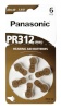 Panasonic patarei PR 312 Zinc Air 6tk Hearing Aid Cells