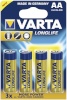 Varta patarei 20x4 Longlife Extra Mignon AA LR 6 PU inner box